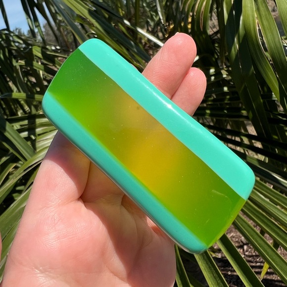 Layered bangle bracelet 70s 80s 90s perspex jewelry Tiffany blue green retro Y2K - Picture 10 of 13